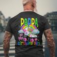 Poppa Of The Birthday Girl Rolling Skate Family Vibes Mens Back Print T-shirt Gifts for Old Men