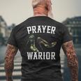 Prayer Warrior Camouflage For Religious Christian Soldier Mens Back Print T-shirt Gifts for Old Men