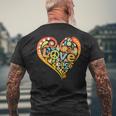 Pretty 60S 70S Hippie Peace Love Heart Peace Sign Men's Back Print T-shirt Gifts for Old Men