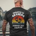 Promoted To Grandpa Again 2023 Pregnancy Announcement Men's Back Print T-shirt Gifts for Old Men