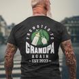 Promoted To Grandpa Again Est 2023 Pregnancy Announcement Men's Back Print T-shirt Gifts for Old Men