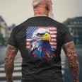 Proud American Patriotic Eagle Usa Flag 4Th July Fathers Day Men's T-shirt Back Print Gifts for Old Men