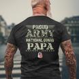 Proud Army National Guard Papa Dog Tags Military Sibling Mens Back Print T-shirt Gifts for Old Men