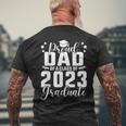 Proud Dad Of A Class Of 2023 Graduate Senior Family Men's Back Print T-shirt Gifts for Old Men