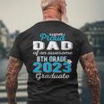 Proud Dad Of 8Th Grade Graduate 2023 Middle School Grad Pops Mens Back Print T-shirt Gifts for Old Men