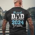 Proud Dad Of A 2024 24 Senior Graduate Seniors Graduation Mens Back Print T-shirt Gifts for Old Men