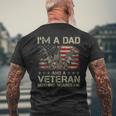 Mens Proud Im A Dad And A Veteran Nothing Scares Me Daddy Men's T-shirt Back Print Gifts for Old Men