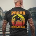 Proud Hurdler Dad Vintage Retro Sunset Track And Field Son Men's T-shirt Back Print Gifts for Old Men
