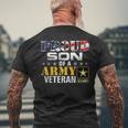 Proud Son Of A Army Veteran American Flag Military Men's T-shirt Back Print Gifts for Old Men