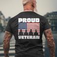 Proud Veteran Usa American Flag America Service Honor Men's T-shirt Back Print Gifts for Old Men