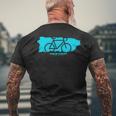 Puerto Rico Bike Cycling Men's Back Print T-shirt Gifts for Old Men