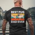 Pug Lover Best Pug Dad Ever Men's Back Print T-shirt Gifts for Old Men