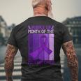 Purple Up Month Of The Military Child Month Ribbon Mens Back Print T-shirt Gifts for Old Men