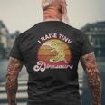 I Raise Tiny Dinosaurs Leopard Gecko Mom Dad Reptile Pet Men's Back Print T-shirt Gifts for Old Men