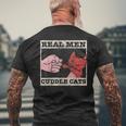 Real Men Cuddle Cats Cat Dad Pet Cats Lover Men's Back Print T-shirt Gifts for Old Men