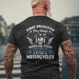 Real Grandpa Biker Shirt Fathers Day Motorcycle Ride Papa Men's Back Print T-shirt Gifts for Old Men