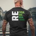 Recycle Use New Think Environmental Activism Earth Day Men's Back Print T-shirt Gifts for Old Men
