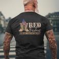 Red Friday Remember Everyone Deployed Retro Us Flag Men's Back Print T-shirt Gifts for Old Men