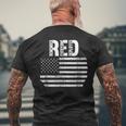 Red Remember Everyone Deployed Usa Military Veterans Men's Back Print T-shirt Gifts for Old Men