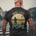 Reel Cool Pops Fishing Dad Gifts Fathers Day Fisherman Mens Back Print T-shirt Gifts for Old Men