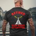 Retired Ham Radio Operator Father Radio Tower Humor Mens Back Print T-shirt Gifts for Old Men