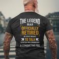 Retirement The Legend Has Retired A Consulting Fee Apparel Mens Back Print T-shirt Gifts for Old Men