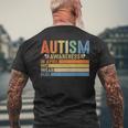 Retro In April We Wear Blue Puzzle Autism Awareness Month Men's Back Print T-shirt Gifts for Old Men