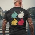 Retro Easter Bunny Rabbit Vintage Men Dad Kids Women V2 Men's T-shirt Back Print Gifts for Old Men