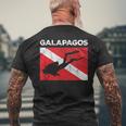 Retro Galapagos Islands Scuba Dive Vintage Dive Flag Diving Men's T-shirt Back Print Gifts for Old Men