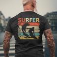 Retro Vintage Daddy Surfer Surfing Dad Men's T-shirt Back Print Gifts for Old Men