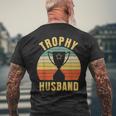 Retro Vintage Trophy Dad Husband Reward Best Father Men's Back Print T-shirt Gifts for Old Men