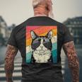 Retro Vintage Tuxedo Cat With Sunglasses Cat Lovers Men's T-shirt Back Print Gifts for Old Men