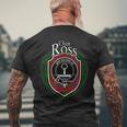Ross Clan Crest | Scottish Clan Ross Family Crest Badge Mens Back Print T-shirt Gifts for Old Men
