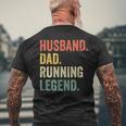 Mens Runner Husband Dad Running Legend Vintage Men's T-shirt Back Print Gifts for Old Men