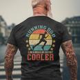 Mens Running Dad Vintage Marathon Runner Fathers Day Men's T-shirt Back Print Gifts for Old Men
