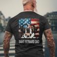 Saint Bernard Dad American Flag 4Th Of July Dog Fathers Day Gift For Mens Mens Back Print T-shirt Gifts for Old Men