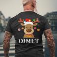 Santa Reindeer Comet Xmas Group Costume Men's T-shirt Back Print Gifts for Old Men