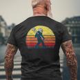 Sasquatch Lax Bigfoot Lacrosse Vintage 80S Sunset Men's T-shirt Back Print Gifts for Old Men