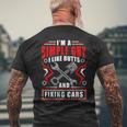 Simple Guy Like Butts And Fixing Cars Funny Mechanic Mens Back Print T-shirt Gifts for Old Men