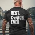 Soccer Coach Best Coach Ever Soccer Gift Mens Back Print T-shirt Gifts for Old Men