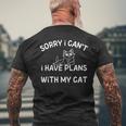 Sorry I Can’T I Have Plans With My Cat Men's Back Print T-shirt Gifts for Old Men