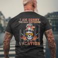 I Am Sorry The Nice Bartender Is On Vacation Skull Girl Flag Men's Back Print T-shirt Gifts for Old Men
