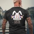 Sport Bunny Baseball Easter Day Egg Rabbit Baseball Ears Men's Back Print T-shirt Gifts for Old Men