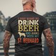 St Bernard Dad Drink Beer Hang With Dog Men Vintage Men's T-shirt Back Print Gifts for Old Men