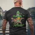 St Patricks Day Irish Cat RidingRex Shamrock Men's T-shirt Back Print Gifts for Old Men