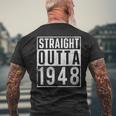 Straight Outta 1948 Year Of Birth Birthday Men's Back Print T-shirt Gifts for Old Men