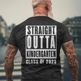 Straight Outta Kindergarten Class Of 2023 Graduation Mens Back Print T-shirt Gifts for Old Men