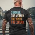 Summer The Woman The Myth The Legend First Name Summer Mens Back Print T-shirt Gifts for Old Men