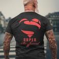 Super Boyfriend SuperheroGift Mother Father Day Mens Back Print T-shirt Gifts for Old Men