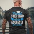 Super Proud Step Dad Of 2023 Graduate Awesome Family College Mens Back Print T-shirt Gifts for Old Men